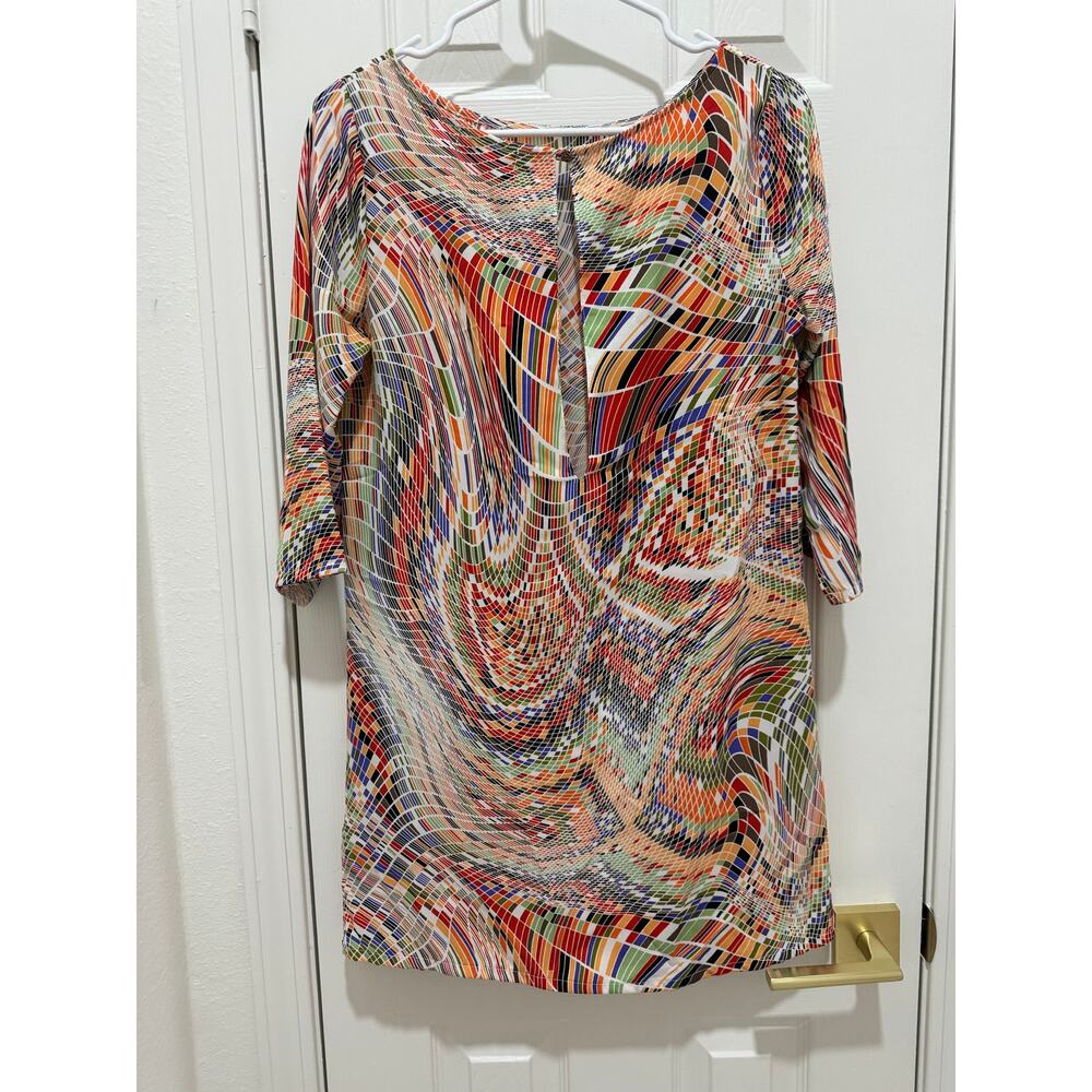 NWT Fresh Tart Keyhole Retro Multicolor Tunic Dress Women's Small / Medium - Picture 7 of 10